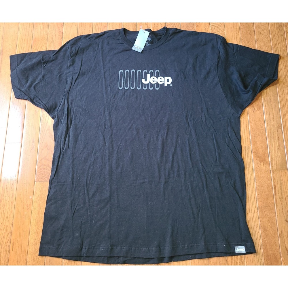 Officially Licensed Men's JEEP Grill Graphic Short Sleeve T-Shirt 2XL Black